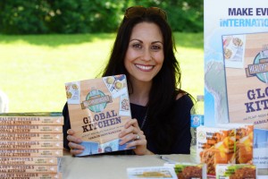 Carolyn Scott-Hamilton, The Healthy Voyager, Signing her cookbook at the Helen's Kitchen Booth at Austin VegFest