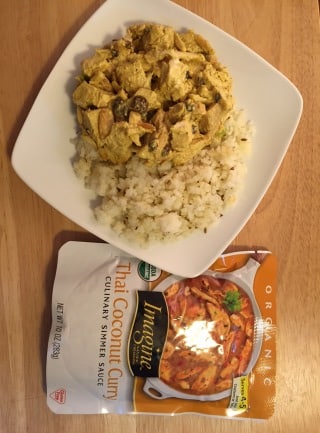 vegan chicken thai coconut curry salad