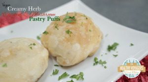 vegan chicken and mushroom pastry puffs