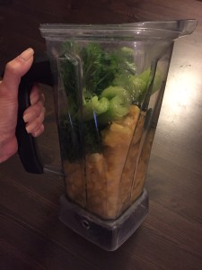 vegan pineapple veggie pops in blender