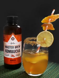 ginger kombucha cocktail halloween recipe healthy voyager