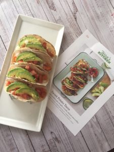 tacos with recipe card