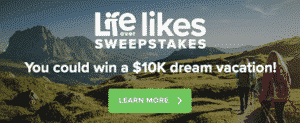 life over likes sweepstakes