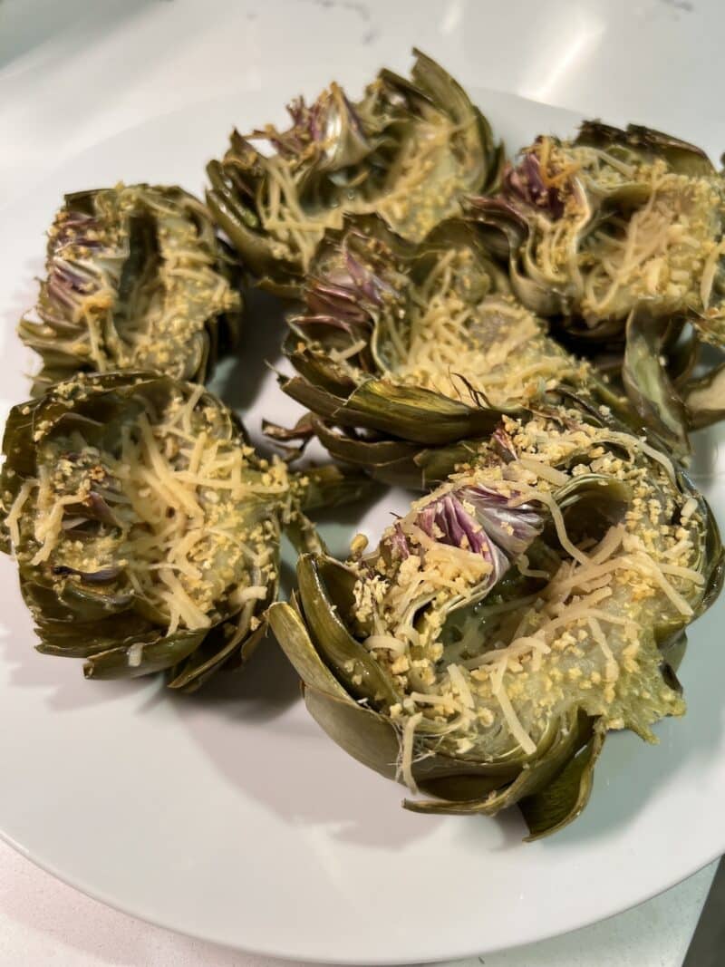 vegan Garlic Truffle Baked Artichokes recipe