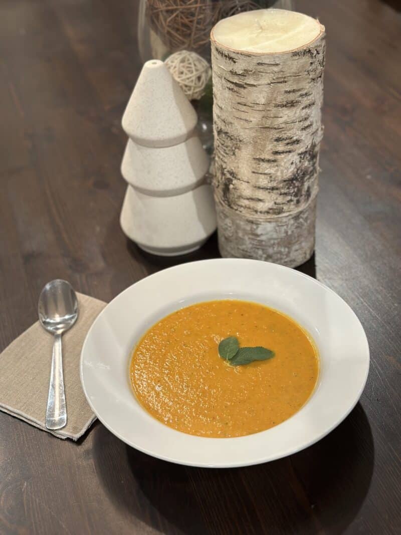 vegan truffle sage carrot bisque recipe healthy voyager