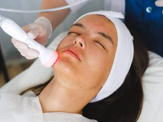 Doctor doing anti aging procedure for patient