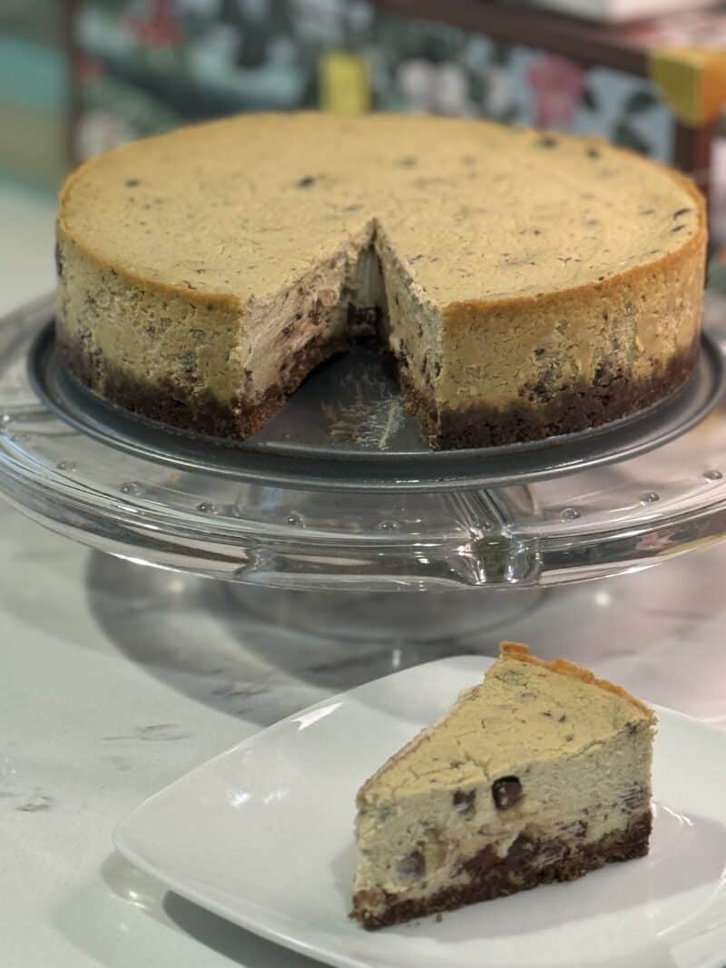 Protein Packed vegan Chocolate Chip Cheesecake recipe