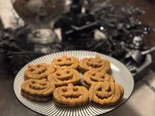 Chocolate Salted Caramel Stuffed Jack ‘O Lantern Vegan Sugar Free and Gluten Free Cookies Recipe