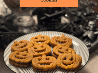 Vegan JackOLantern Cookie Sandwiches