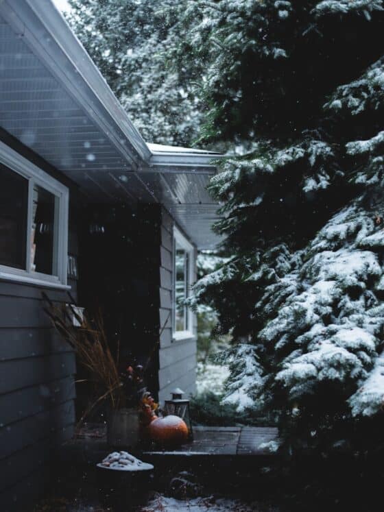 house in snow