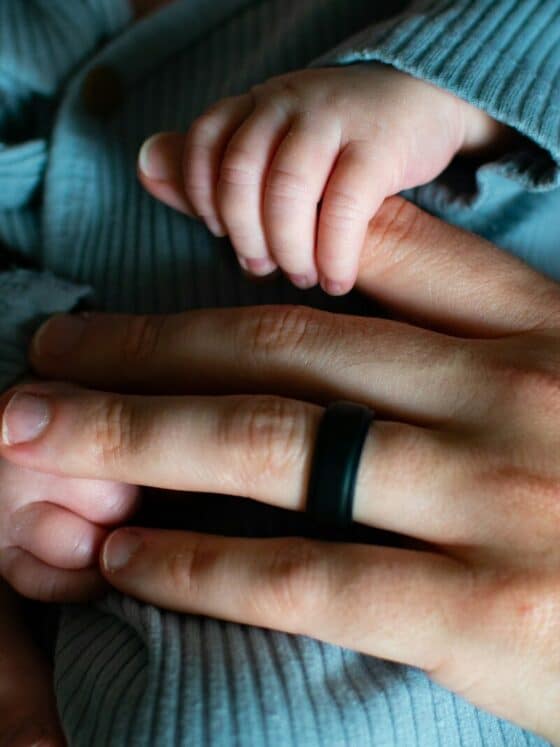 dad holding baby
